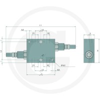 Oleodinamica Marchesini Podwójny ogranicznik ciśnienia VAU 1/2" BSP 30-180 bar 85034008 - Sklep PoltechParts