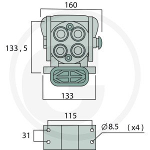 Faster Wtyczka P508G gwint wew. 4x 1/2" BSP 86002431
