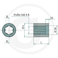 GRANIT Tuleja sprzęgła SAE 6 B x 45 85010117 - 85010117 - Sklep rolniczy PoltechParts