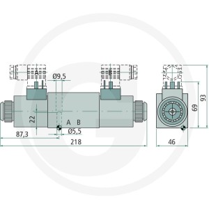 Parker CETOP-NG06 4/3 P,T,A,B - otwarte 85026006