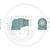 Oleodinamica Marchesini Złącze obrotowe 90° WDK-16 85002138 - Sklep PoltechParts
