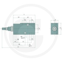 Oleodinamica Marchesini Pojedynczy zawór przeciążeniowo-zwrotno-hamujący 3/4" BSP 85002103 - Sklep PoltechParts