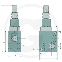 Oleodinamica Marchesini Ogranicznik ciśnienia VMP-L 1/4” 10-180 bar 85002346 - Sklep PoltechParts