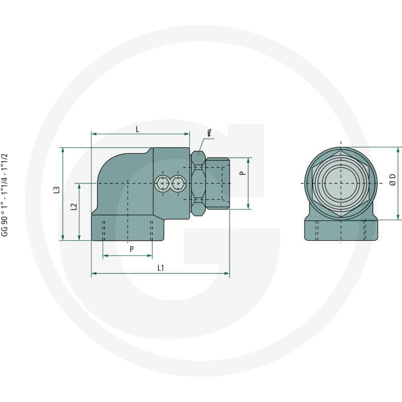 Oleodinamica Marchesini Złącze obrotowe 90° WDK-20 85002139 - Sklep PoltechParts