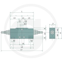 Oleodinamica Marchesini Podwójny zawór przeciążeniowo-zwrotno-hamujący 1/2" BSP 85002105 - Sklep PoltechParts
