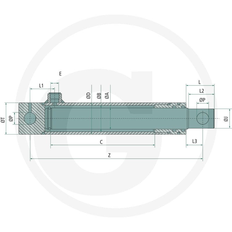 Contarini Siłownik EW-30x350 82003736 - 82003736 - Sklep rolniczy PoltechParts