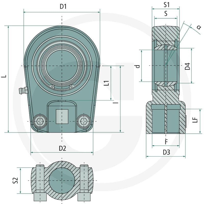 GRANIT Ucho siłownika GIHR 40 D0 82002084 - 82002084 - Sklep rolniczy PoltechParts