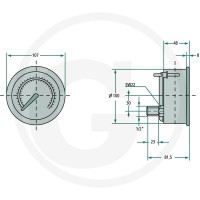 STAUFF Manometr 25 bar Ø100mm - 1/2" 85000448 - 85000448 - Sklep rolniczy PoltechParts