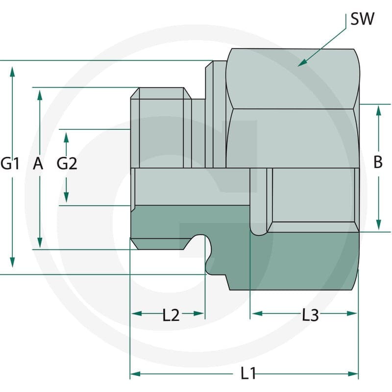 GRANIT GA 1 M x 1"1/4 F-BSP L=57 81602665 - 81602665 - Sklep rolniczy PoltechParts