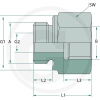 GRANIT GA 1 M x 1" 1/2 F-BSP L=59 81602664 - 81602664 - Sklep rolniczy PoltechParts