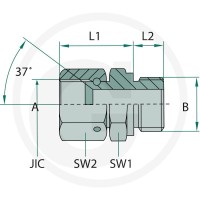 GRANIT GA 1,7/8 FS-JIC x 1,1/2 M-BSP-WD 81527628 - 81527628 - Sklep rolniczy PoltechParts