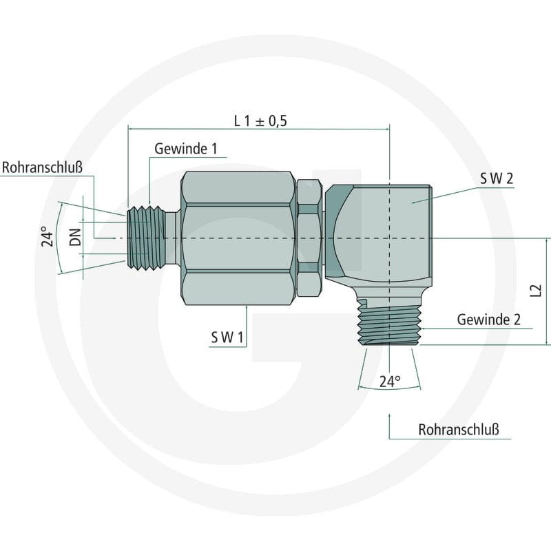 GRANIT Kątowe złącze obrotowe 06L x 06L (GZ-GZ) 81527733 - 81527733 - Sklep rolniczy PoltechParts