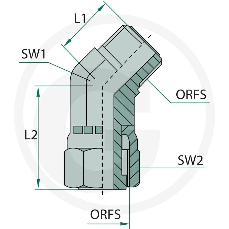 GRANIT WA 11/16 FS-ORFS x 11/16 M-ORFS 45° 81528409 - 81528409 - Sklep rolniczy PoltechParts