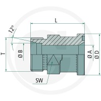 GRANIT ADAPTER SAE 1,1/4" 6000 psi x 30S (42X2) 81528718 - 81528718 - Sklep rolniczy PoltechParts