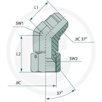 GRANIT WA 1.5/8 FS-JIC x 1.5/8 M-JIC 45° 81527639 - 81527639 - Sklep rolniczy PoltechParts