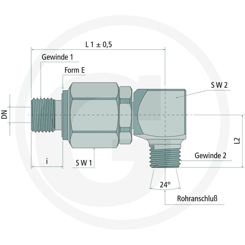 GRANIT Kątowe złącze obrotowe 1,1/2 x 42L (GZ-G 81527731 - 81527731 - Sklep rolniczy PoltechParts