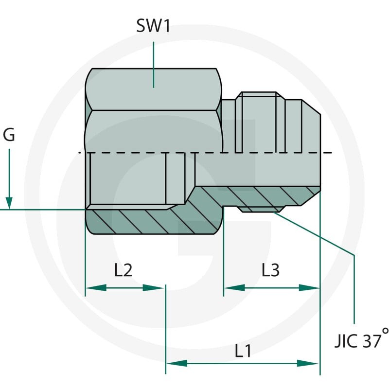 GRANIT GA 7/8 M-JIC x 1/2 F-BSP 81528098 - 81528098 - Sklep rolniczy PoltechParts