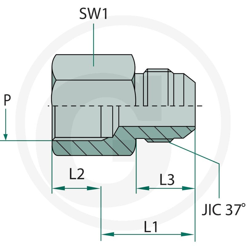 GRANIT GA 1.1/16 M-JIC x 3/4 F-NPT 81528112 - 81528112 - Sklep rolniczy PoltechParts