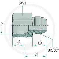 GRANIT GA 1.1/16 M-JIC x 3/4 F-NPT 81528112 - 81528112 - Sklep rolniczy PoltechParts