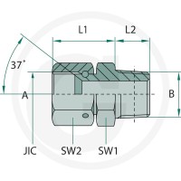 GRANIT GA 1.1/16 FS-JIC x 1/2 M-BSPK 81528156 - 81528156 - Sklep rolniczy PoltechParts