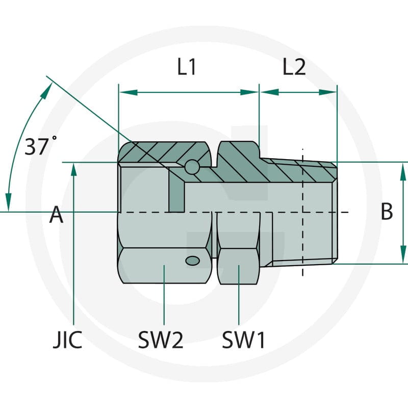 GRANIT GA 1.1/16 FS-JIC x 3/4 M-BSPK 81528157 - 81528157 - Sklep rolniczy PoltechParts