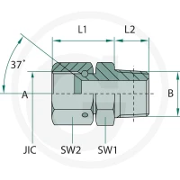 GRANIT GA 1.1/16 FS-JIC x 3/4 M-BSPK 81528157 - 81528157 - Sklep rolniczy PoltechParts