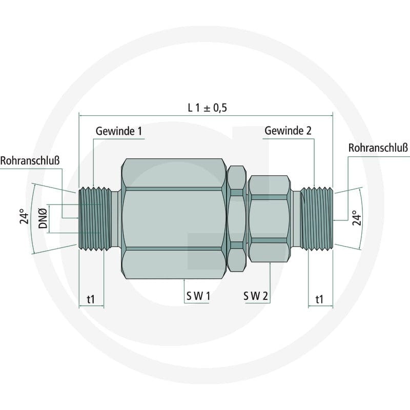 GRANIT Proste złącze obrotowe 15L x 15L (GZ-GZ) 81527715 - 81527715 - Sklep rolniczy PoltechParts