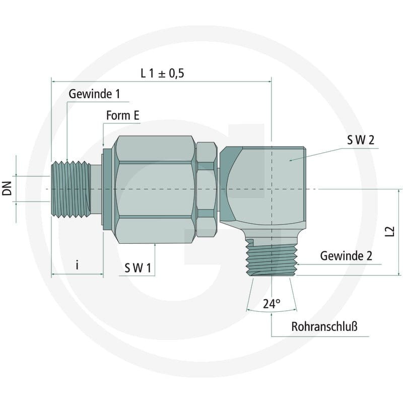 GRANIT Kątowe złącze obrotowe 3/8 x 10L (GZ-GZ) 81527724 - 81527724 - Sklep rolniczy PoltechParts