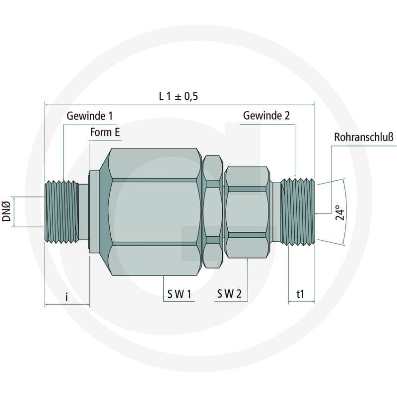 GRANIT Proste złącze obrotowe 3/4 x 22L (GZ-GZ) 81527706 - 81527706 - Sklep rolniczy PoltechParts