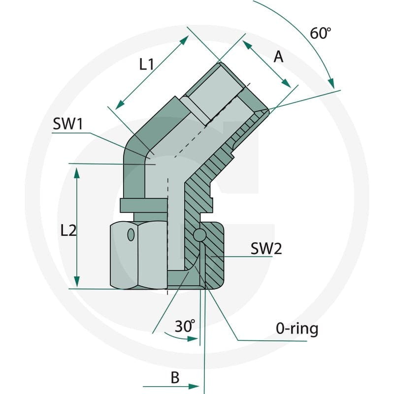 GRANIT WA 3/4 M-BSP x 3/4 FS-BSP 45° 81526460 - 81526460 - Sklep rolniczy PoltechParts