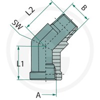 GRANIT WA 1 M-NPT x 1.F-NPT 45° 81526740 - 81526740 - Sklep rolniczy PoltechParts