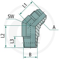 GRANIT WA 9/16 M-JIC x 1/2 M-NPT 45° 81526833 - 81526833 - Sklep rolniczy PoltechParts