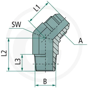 GRANIT WA 1 1/16 M-JIC x 3/4 M-NPT 45° 81526828