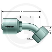 Parker PNE 16 DKOL M22x1.5 45° (15L) 81502215 - Sklep PoltechParts