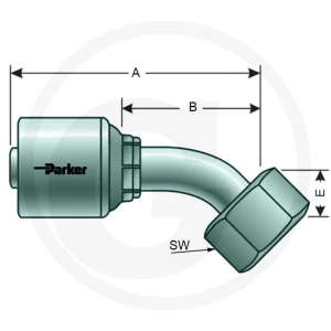 Parker PNE 16 DKOL M22x1.5 45° (15L) 81502215