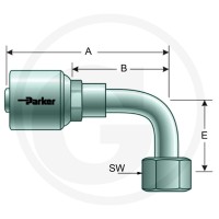 Parker PNE 20 DKORF 1.3/16" 90° SL=58 81502710 - Sklep PoltechParts