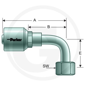 Parker PNE 20 DKORF 1,3/16" 90° SL=48 PARKER 81502700