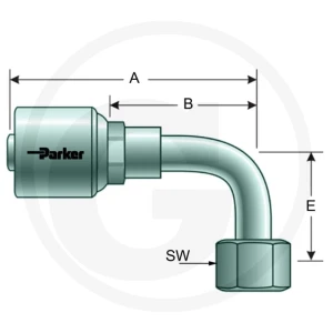 Parker PNE 20 DKORF 1.3/16" 90° SL=96 81502721