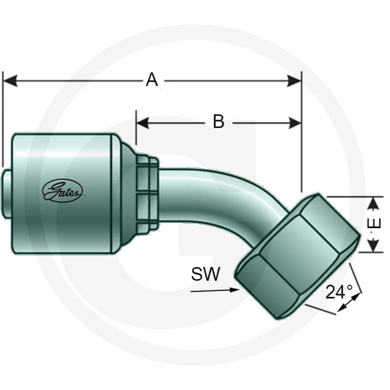 Gates PNE 25 DKOS M36x2.0 45° (25S) 81501724 - Sklep PoltechParts
