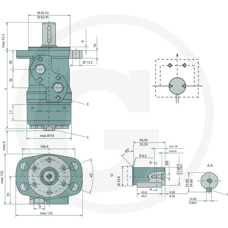 WHITE Silnik hydrauliczny OMP 125 2571515004 - Sklep PoltechParts