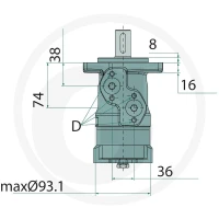 WHITE Silnik hydrauliczny OMP-X 100cc D = 25mm / A2 25711185714 - Sklep PoltechParts