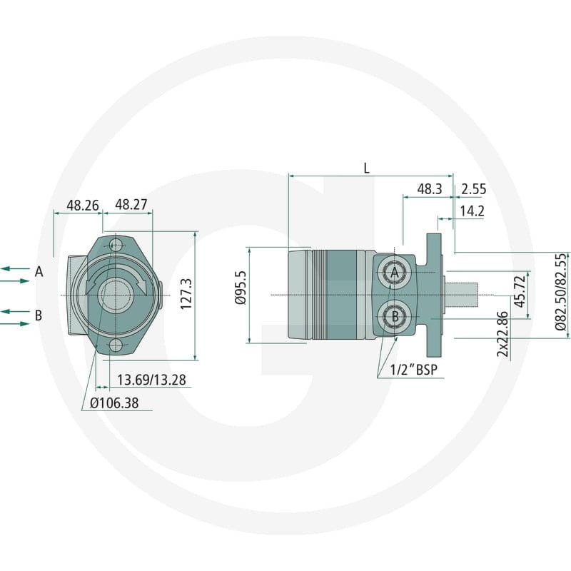Parker Silnik orbitalny TE0050CW260AAAB 25704400 - Sklep PoltechParts