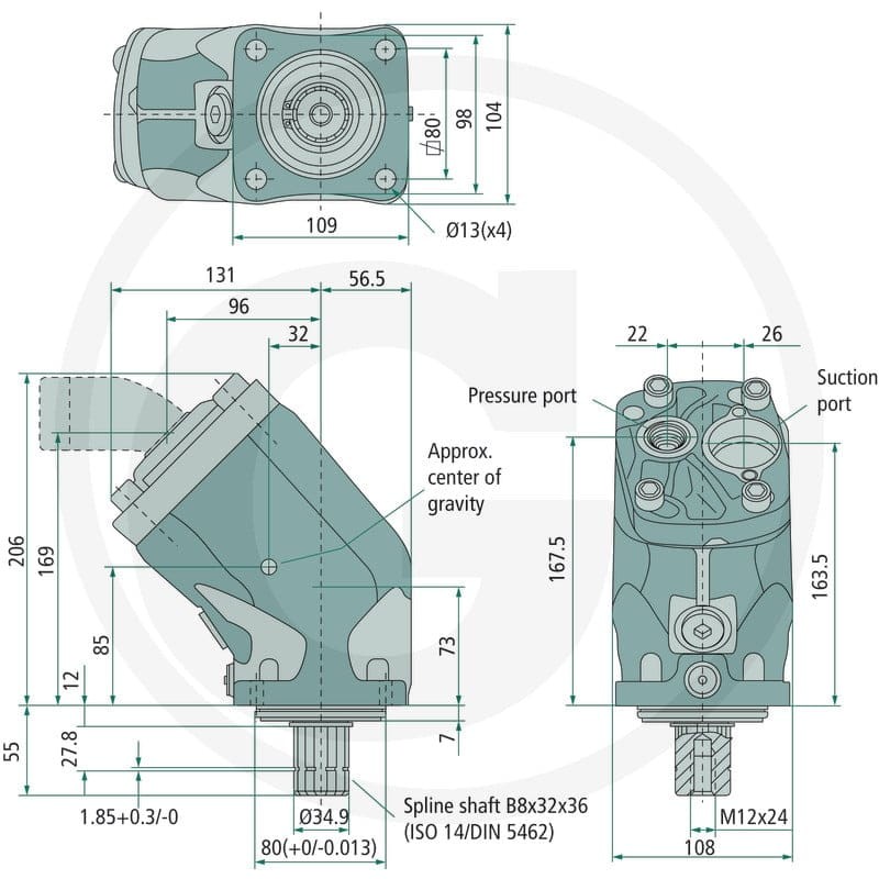 Parker Pompa tłokowa F1-025-R 25704200 - Sklep PoltechParts