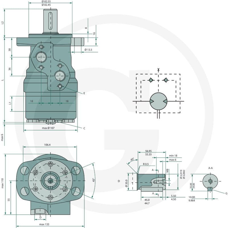 WHITE Silnik hydrauliczny OMR 250 2571516006 - Sklep PoltechParts