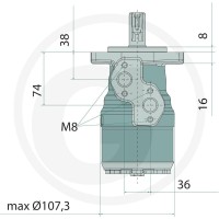 WHITE Silnik hydrauliczny OMR-X 050cc D = 1"Z6/ A2 25711185584 - Sklep PoltechParts