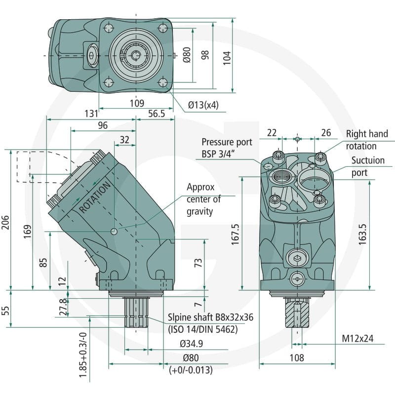 Parker Pompa tłokowa T1-081-R 25704226 - Sklep PoltechParts