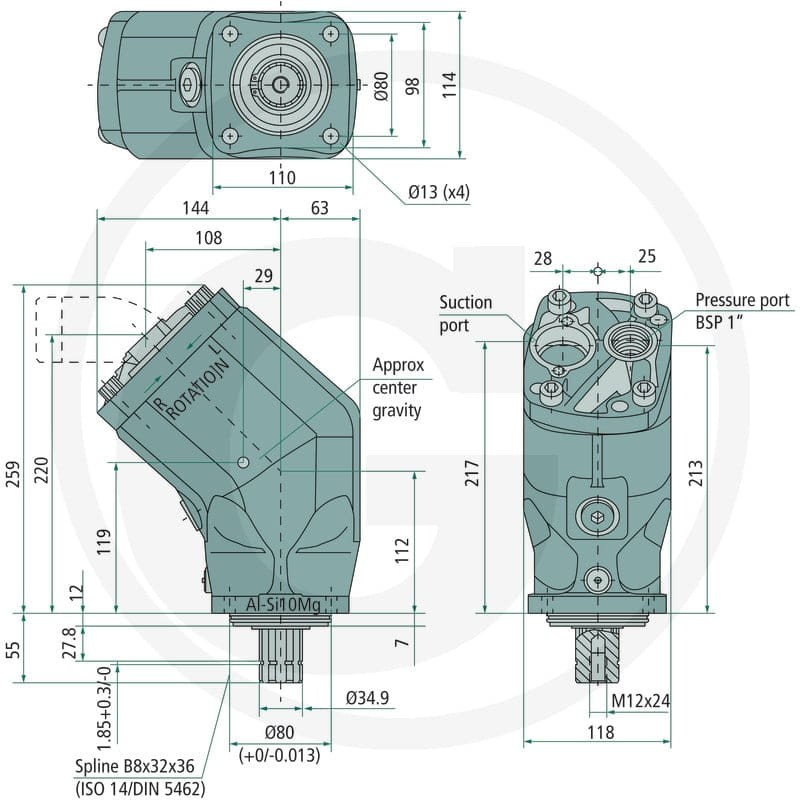 Parker Pompa tłokowa T1-121-L 25704229 - Sklep PoltechParts