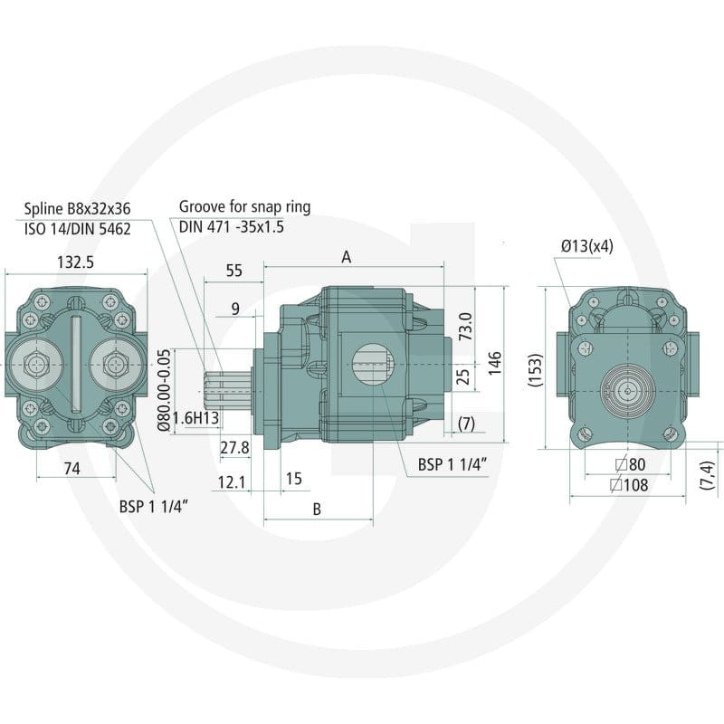 Parker Pompa zębata GP1-080-4 25704241 - Sklep PoltechParts