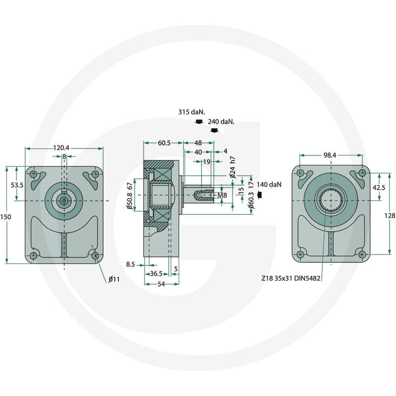 GRANIT Przystawka łożyskowa BG-3 wałek 24 mm 2570257 - Sklep PoltechParts