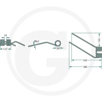 GRANIT Palec przetrząsaczo-zgrabiarki karuz. 525600061 - Sklep PoltechParts